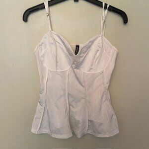 DIVIDED H&M - STRETCH SATIN-LIKE CAMISOLE w/ SHIRRED ELASTIC BACK